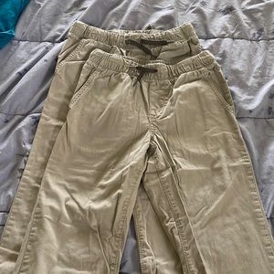 2 pairs of boys elastic waist khaki pants